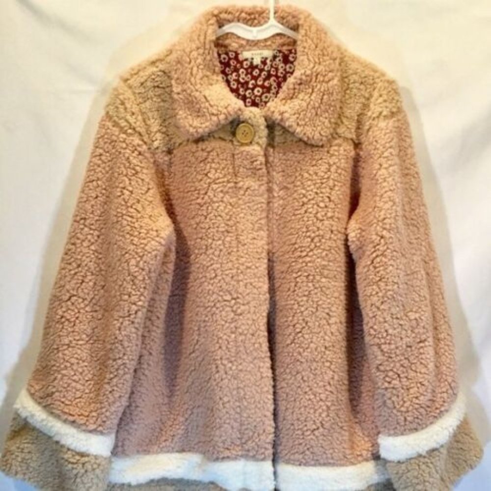 Faux Fur Jacket Color Block Fall TEDDY BEAR Coat / Jacket Size: Small (4-6) NWT